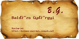 Balázs Györgyi névjegykártya