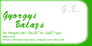 gyorgyi balazs business card